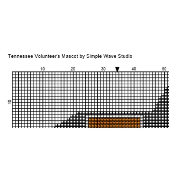 Tennessee Football Smokey Dog Counted Cross Stitch Pattern Kit - Picture 3 of 4